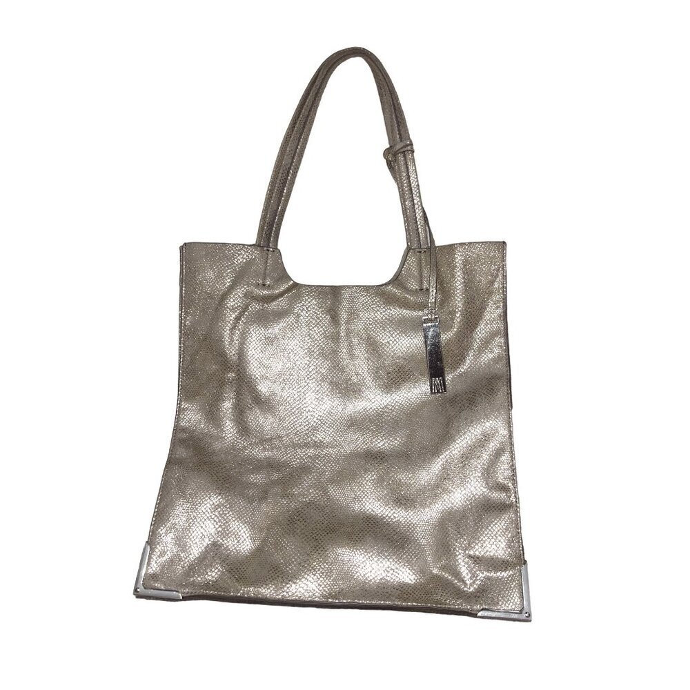 Antonio Melani | Gold Metallic Reptile Pattern Shoulder Bag‎ Tote